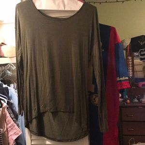 Olive green cotton plain top